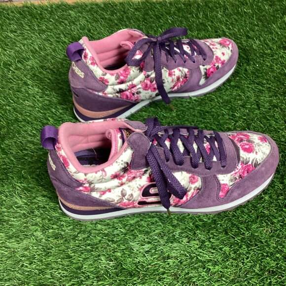 Sketchers Hollywood Rose Sneakers Pink Purple Floral 11 - Picture 9 of 11